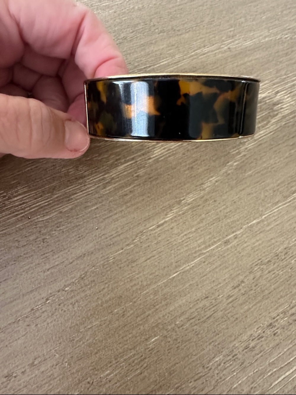 JCrew Tortoiseshell Resin Bangle Bracelet - Black & Brown
